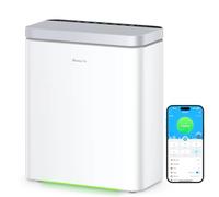GoveeLife Purificador de aire inteligente para Habitaciones Grandes, Cobertura de hasta 1046 ft², Monitor de PM2.5, Modo Sueño, Filtro 3 en 1 con Control por Aplicación y Alexa para Pelo de Mascotas