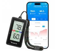 GoveeLife - Termómetro higrómetro para interiores y exteriores IP65 a prueba de agua, pantalla LCD digital, alcance de 60 metros por Bluetooth, alertas de notificación, 2 años de exportación de