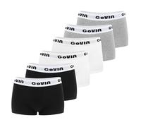 GoVIA Bragas Mujer Algodón Bóxers para Mujer Braguitas Cinturón Deportivo Ropa Interior Cintura Media Pack de 6 Negro Blanco Gris XL