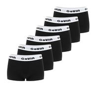 GoVIA Bragas Mujer Algodón Bóxers para Mujer Braguitas Cinturón Deportivo Ropa Interior Cintura Media Pack de 6 Negro S