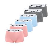 GoVIA Pack de 6 Boxer Mujer Algodon Ropa Interior Mujer Transpirable Bragas Culotte Mujer Algodon Suave Tallas S-XL E XL