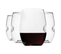 Govino La copa de vino original inastillable, reutilizable, apta para lavavajillas, sin BPA, duradera, transparente sin tallo, para uso en interiores, exteriores y uso diario, 16 onzas cada una, juego