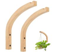 GOVNPJ 2 Pcs Soporte de Pared de Madera, Soporte para Colgar Flores, Soporte para Plantas, Farol, Gancho de Pared, Soporte para Maceta, Estante de Madera Colgante