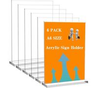 GOVNPJ 6 estantes de letreros acrílicos a6, soportes verticales transparentes de doble cara, estantes de letreros de mesa, mesas de menú de bodas, decoración de fiestas, marcos de fotos, restaurantes