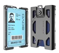 GOVO - Soporte para tarjetas de identificación, versión sin clip, de policarbonato duradero con capacidad para de 1 a 4 tarjetas, color negro