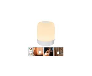 GOVSSING Luz Nocturna Infantil, Luz Bebe Nocturna sin Cable con Recargable 3600mAh, Lampara Bebe Noche de 3 Colores Atenuación Continua con Remoto Táctil，Luz Nocturna con Temporizador para Dormitorio