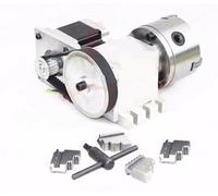 Gowe CNC supplémentaire creux Manche rotatif Axis 100 mm 4 mâchoire Mandrin pour CNC Machine de gravure
