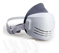 GOWEILE Mascarilla antipolvo para el polvo, respirador, reutilizable, máscara industrial segura con 12 filtros, adecuada para pintura, decoración de carpintería, pintura y polvo