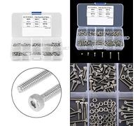 GOWENIC 210pcs M2 Acero Inoxidable Tornillos y Tuercas de Cabeza Hexagonal | Surtido de sujetadores métricos, pernos con cabeza de copa de grado 304, herrajes de resistencia industrial, estuche