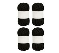 GOWENIC 5 Piezas Hilo de Algodón Spaghetti para Principiantes de (BLACK) | Fibra jumbo suave y respetuosa con la piel, tejido de cestas, arte de decoración del hogar