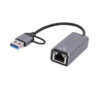 GOWENIC Adaptador Ethernet USB-A, Convertidor de Red RJ45 de 100 Mbps con Indicador LED y Carcasa de Aleación de Aluminio, para Portátiles, Teléfonos, Tabletas, e iO