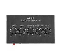 GOWENIC Amplificador de Auriculares Recargable, Preamplificador de Instrumento con Ecualizador de 4 Bandas, Entrada TR de 1/4 Pulgadas, Salida Dual, Preamplificador Estéreo Compacto para Grabaciones