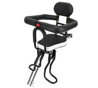 GOWENIC Asiento de Bicicleta para Niños de Montaje Frontal, Soporte de Acero, Respaldo Mejorado, Reposapiés Ajustable, Asiento Portátil para Niños, Conducción Al Aire (Empaquetado Individualmente)