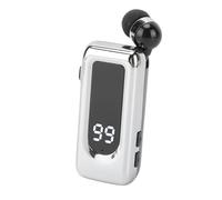 GOWENIC Auriculares Inalámbricos Lavalier Bluetooth 5.4 |Tipo Retráctil C 18H de Carga Rápida de la Exhibición del Poder del Micrófono LED de ENC para la Conducción de la Oficina (Silver)