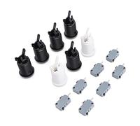 GOWENIC Botón Estándar Happ de 30 Mm con Microinterruptores de Estables y de bajo Ruido para Consola de Juegos, Botones 7PCS para Arcade1up, Blanco y Negro