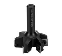 GOWENIC Broca Enrutadora de Cepillado de 6 Flautas Vástago de 1/2 Pulgada Diámetro de Corte de 2 Pulgadas Fresa de Superficie de Spoilboard para Aplanamiento de Losas de Carpintería, Inserto de