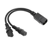 GOWENIC Cable de Alimentación Hembra en Forma de Y C14 A 2X C13 | Cable de Extensión de 250 V, 10 A, 2500 W, 1 Entrada Y 2 Salidas para Monitores e Impresoras