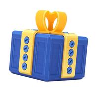 GOWENIC Caja de Regalo Impresa en 3D con Tornillo Anidado Divertido y Molesto para Cumpleaños, Caja de Broma Interactiva para Todas las Edades (Oro claro + azul)