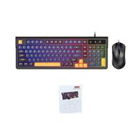 GOWENIC Combo de Teclado y Mouse para Juegos, Diseño Ergonómico Retroiluminado RGB Compacto de 98 Teclas con Teclado Numérico, para y MacOS (Conjunto Azul Negro)