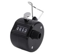 GOWENIC Contador de Números de 4 Dígitos Agarre Cómodo Contador Mecánico Manual Funcionalidad de Reinicio Fácil para Tareas de Trabajo de Adecuado para Todas Las Edades ABS, Metal (Black)