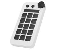 GOWENIC Controlador de Transmisión, Todo en un Teclado para Transmitir con Perilla, 15 Teclas Macro, Teclado Visual Personalizable, Actividades de Activación en el Software de (White)