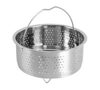 GOWENIC Inserto para Olla Arrocera de 16,5 Cm |Cesta de de Acero Inoxidable con Asa para Verduras, Huevos, Eliminación de Azúcar, Cocción (17,5 cm)