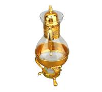GOWENIC Juego de Cafetera de Cristal de Materiales Fiables, Fácil de Limpiar, Tetera de té Fría y Caliente de Estilo Vintage (GOLD)