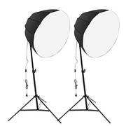 GOWENIC Kit de Luces para Fotografía, Bombilla de bajo Consumo de 85 W, Brillo Ajustable en 3 Colores con Control Remoto, Softbox de 12 Caras de 60 Cm para Fotografía en Vivo (Enchufe de la UE)