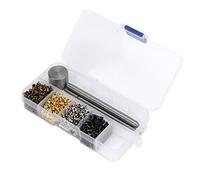 GOWENIC Kit de Ojales de Metal de Cobre Chapado de 2 Mm con Caja de Almacenamiento de Plástico para Cordones de Zapatos, Cinturones, Hebillas de Ojos, Mini Ojales para Zapatos, Bolsas, Ropa,