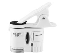 GOWENIC Mini Microscopio para Teléfono Móvil 9595W 60X con Luz LED y UV, Lupa de Bolsillo Portátil para Detector de Moneda, Inspección de Joyas y Antigüedades, Artesanía Reparación, Ajustable