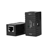GOWENIC Módulo de Fuente de Alimentación PoE RJ45 |Inyector Ethernet de 10/100Mbps para Cámara IP Montable en Pared Negro (Black)
