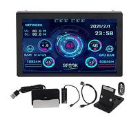 GOWENIC Monitor de Datos de CPU de PC, Pantalla de Temperatura Micro USB IPS de 5 Pulgadas, Temas Integrados, Pantalla Detallada, Aleación de Aluminio, Soporte Multisistema, para Win,