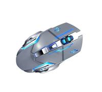 GOWENIC Ratón Inalámbrico Recargable, Agarre Cómodo, Experiencia de Usuario Suave e Inmersiva, con Función de Silencio, para Trabajar en Juegos de PC (Grey)