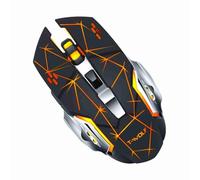 GOWENIC Ratón Inalámbrico Recargable, Agarre Cómodo, Experiencia de Usuario Suave e Inmersiva, con Función de Silencio, para Trabajar en Juegos de PC (Black #3E)