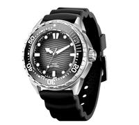 GOWENIC Reloj de Buceo con Energía Solar de Cuarzo Resplandor Nocturno a Prueba de Lluvia Correa de Silicona de 300 M para Hombres Mujeres Al Aire Negro