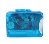 GOWENIC Reproductor de Cintas de Casete Retro |Grabadora Portátil Transparente con Radio FM y Auriculares para Música (Azul Transparente)