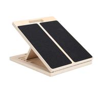 GOWENIC Tabla Elástica de Madera Ajustable para Pantorrillas |Tabla Inclinada Antideslizante con Bandas de Resistencia, Bolas de Masaje para Sentadillas