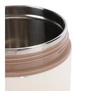 GOWENIC Taza de Sopa Aislada Portátil con Asa Plegable y Tapa para Comidas Calientes Mientras Viaja, Hecha de Acero Inoxidable 304 (Marrón con 1 compartimento)