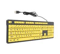 GOWENIC Teclado con Diseño de Letra Grande, Cómoda Experiencia de Escritura, Funcionalidad Multimedia con Cable USB Largo para Personas Mayores y Personas con Discapacidad Visual