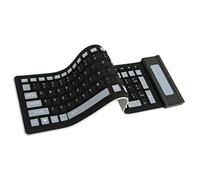 GOWENIC Teclado de Silicona de 107 Teclas, Impermeable a Prueba de Polvo, Dos Colores, USB Inalámbrico, Silencioso, Portátil, Suave y Cómodo (Black)
