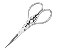 GOWENIC Tijeras de Costura con Patrón Dorado de 4,13 Pulgadas |Tijeras de Sastre de Acero Inoxidable con Punta Afilada para Manualidades, Bricolaje, Corte de Hilo Doméstico (flor de plata)
