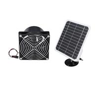 GOWENIC Ventilador de Escape con Energía Solar, 50W 12V Panel Solar Ventilador de Ventilación de 6,5 Pulgadas con Cable de 1m y Soporte, para Gallinero de Invernadero Exterior
