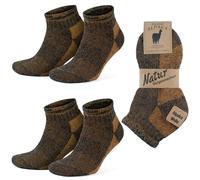 GoWith 2 pares de calcetines de lana de alpaca de corte bajo para hombres y mujeres, acolchados, cálidos, térmicos, gruesos, mezcla de merino, calcetines de camping, Medium