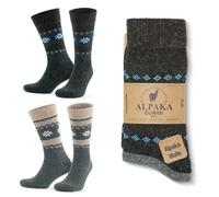 GoWith Calcetines de lana de alpaca para hombre y mujer, calcetines térmicos unisex para senderismo, trabajo, exteriores, Mod:3097, 2 pares