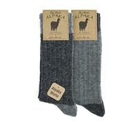 GoWith Calcetines de lana de alpaca para hombre y mujer, paquete múltiple, punto fino, cálidos, suaves, acogedores, lana natural, térmicos, gruesos, para caminar, senderismo, camping, gris, beige,