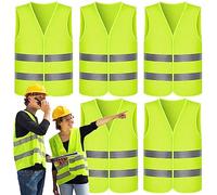 Gowkeey 5PCS Chaleco Reflectante,Chaleco Reflectante de Seguridad,Auto Chaleco De Seguridad, Chaleco de Seguridad de Alta Visibilidad, para Correr, Conductor, Limpiadores