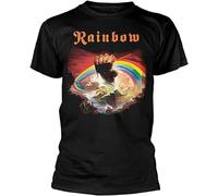 Gown Rainbow Rising Album Band Men Black Large tee T-Tshirts Camisetas y Tops(Large)
