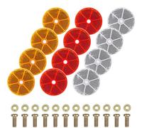 GOWTX 12 reflectores redondos en 3 colores, diámetro de 60 mm, para remolques, redondos para atornillar, para coches, camiones (naranja, blanco y rojo)