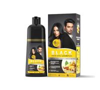 Gowwim Ginger Black Hair Dye Shampoo for Gray Hair 500 ml, champú para el cabello con ingredientes naturales, acondicionador de reparación de fuerza para el cabello, 5 minutos gris cobertura 500 ml