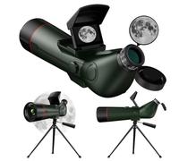 GOWWPUN Telescopio inteligente con trípode de escritorio, telescopios electrónicos con cámara de astrofotografía 4K, lente objetivo grande de 78 mm, telescopio refractor portátil para observación de